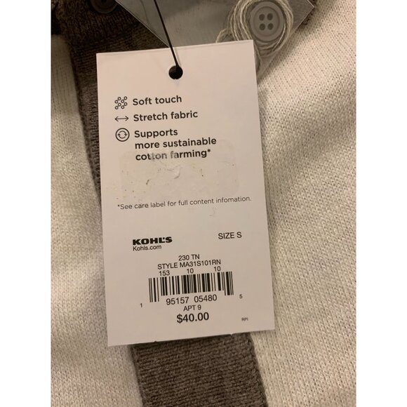 Apt. 9 Seriously Soft Button-Front Sweater Polo Shirt Stretch Fabric Size S - Picture 4 of 4